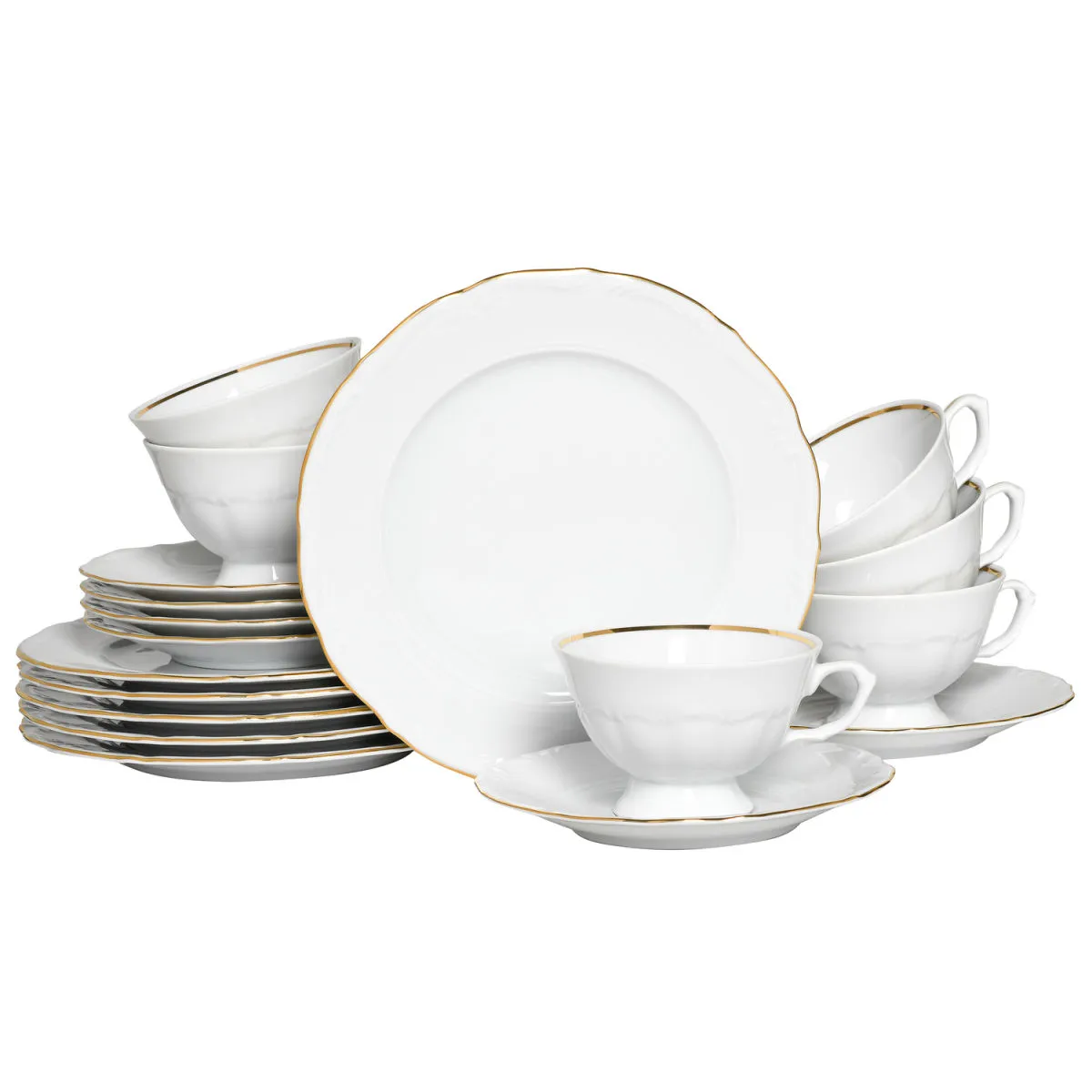 CreaTable Maria Theresia - Servizio da caffè 18 pezzi; bianco/oro - immagine 1