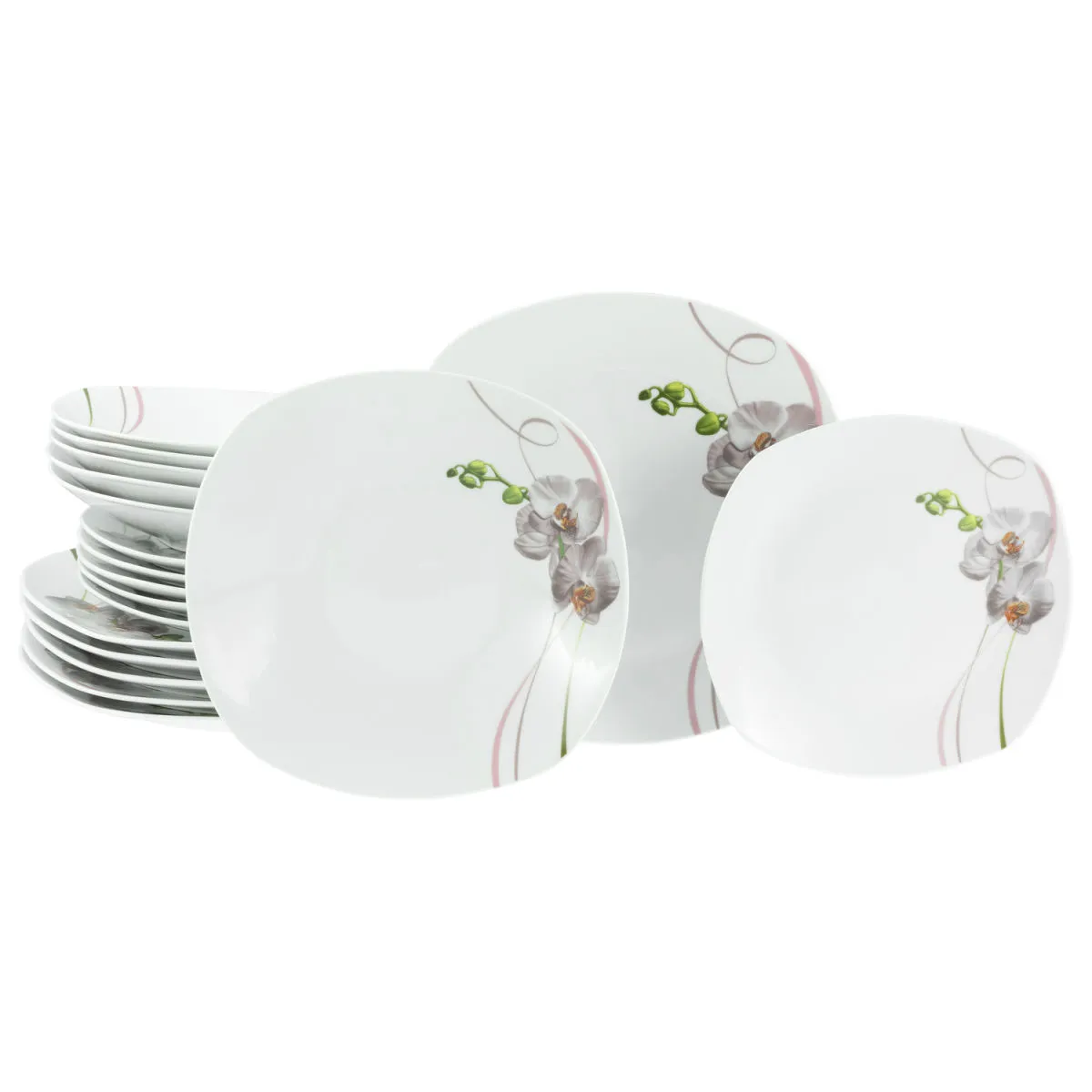CreaTable Square Orchid - Set di piatti da 18 pezzi; multicolore - immagine 1