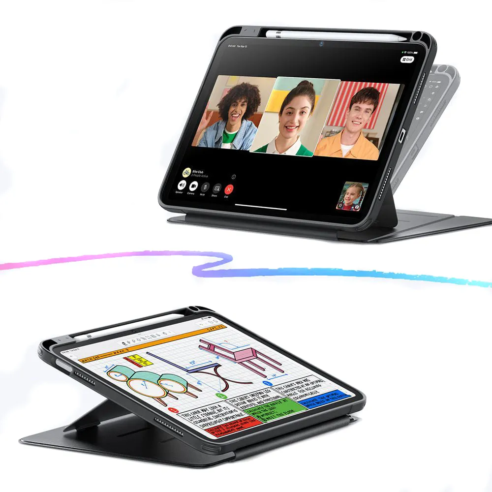 Custodia per Apple iPad Air 11 (2026) / iPad Air 11 (2025) / Air 11 (2024) / Air (2022) / Air (2020), ESR, Flip Hybrid, Nera - immagine 1