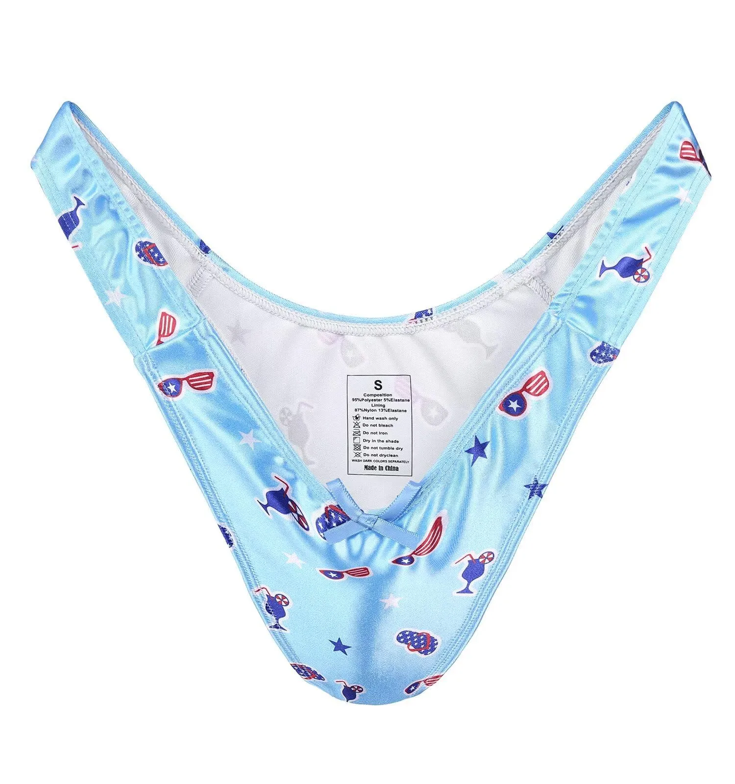Landofgenie Perizoma Tucking Gaff Mutandine per Crossdresser Nascondere Gaff Panty Modellante Mutandine Intimo Stampato Mutande per Crossdresser Transgender Blu Chiaro 3XL - immagine 1