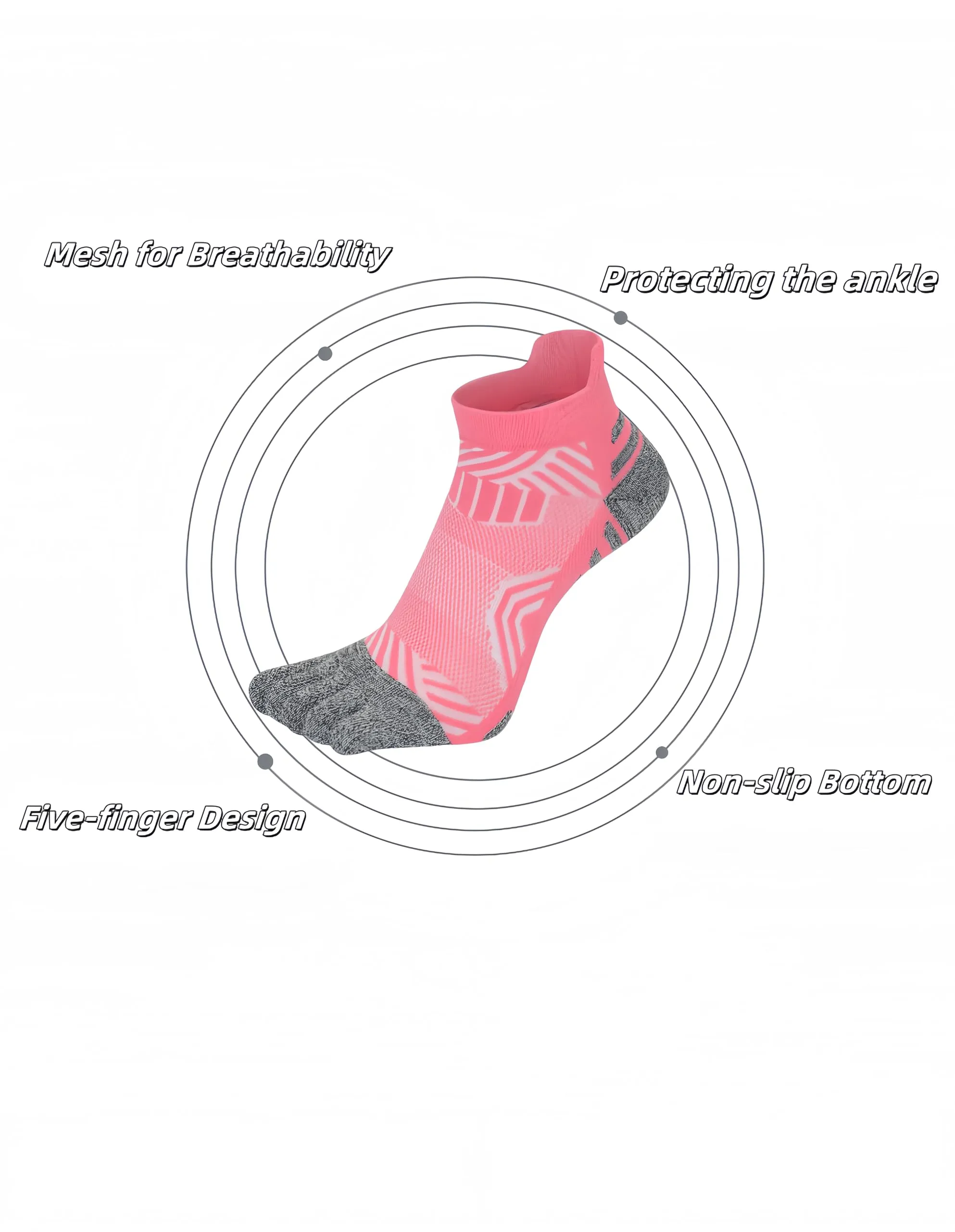 DOLAFO Calzini Con Dita Separate Donna Sportivi alla Caviglia Calzini Cinque Dita Imbottiti Anti-Vesciche Allenamento Socks Traspirante - 6 Paia (IT, Numero, 35, 40, Regular, Regular, Multicolore 4) - immagine 5