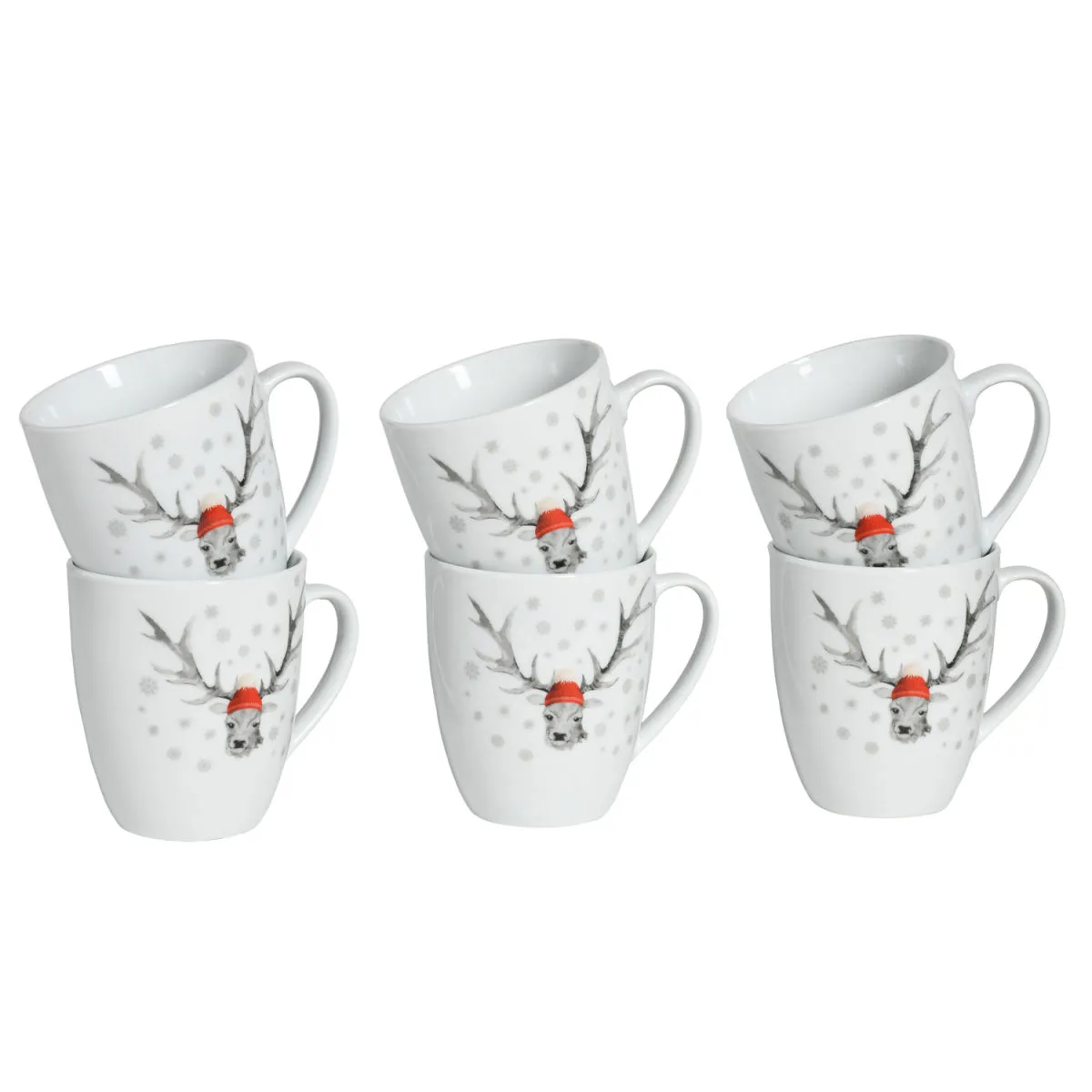 6x CreaTable Cervo (forma Luna) - tazza da caffè 6 pezzi; 300 ml, 9x10.5 cm (ØxH); multicolore; 6 pz. / Pacco - immagine 1