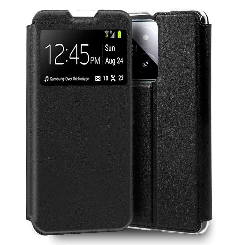 Custodia Flip Cover nera semplice e alla moda per Xiaomi 14/14 5G - immagine 1