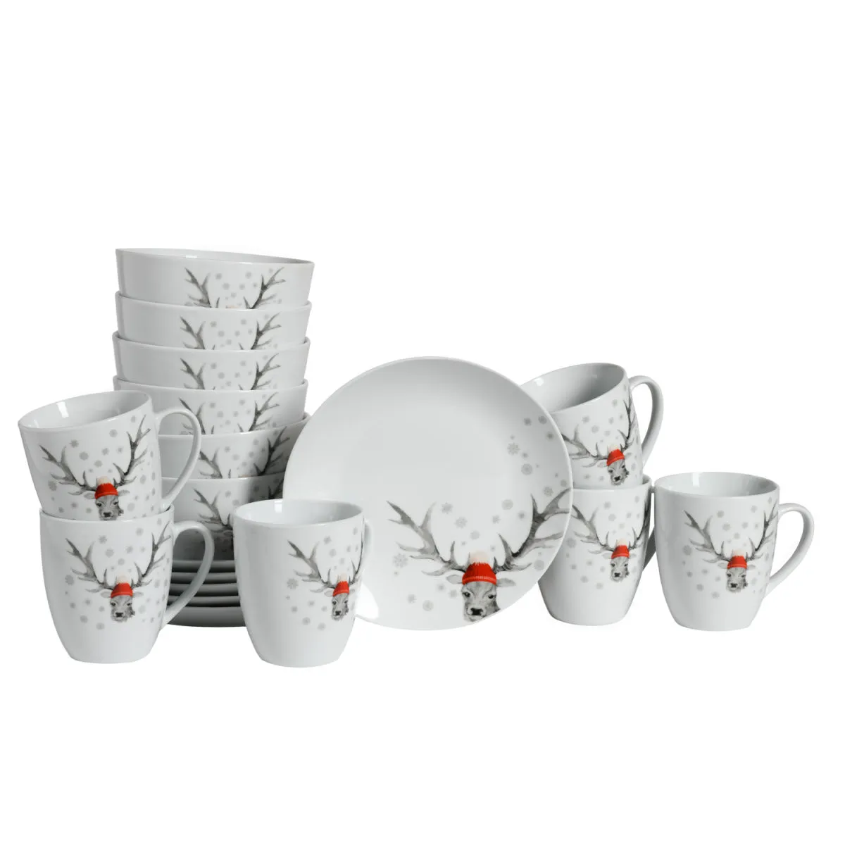 CreaTable Cervo (forma Luna) - Set da colazione 18 pezzi; multicolore - immagine 1