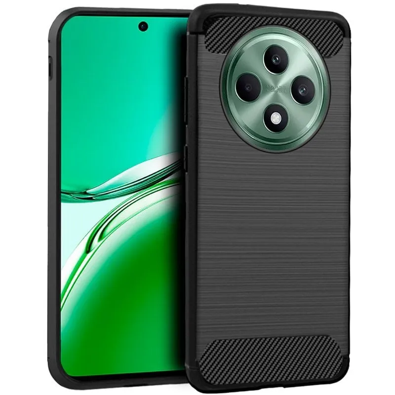 Custodia in carbonio nero per Oppo Reno 12 F 4G / 5G / 12 FS 4G / 5G - immagine 1