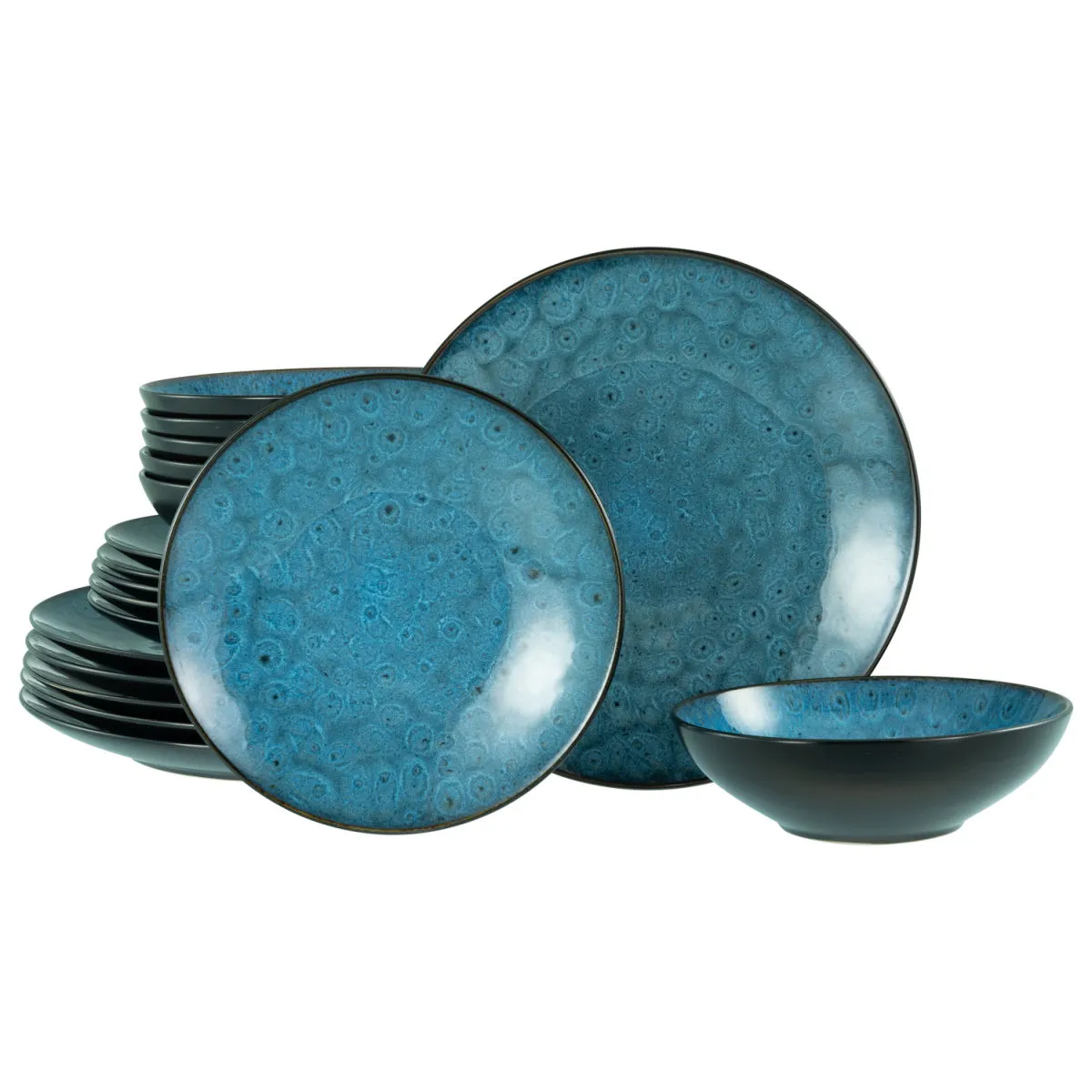 CreaTable Capri - Set di piatti da 18 pezzi; blu - immagine 1