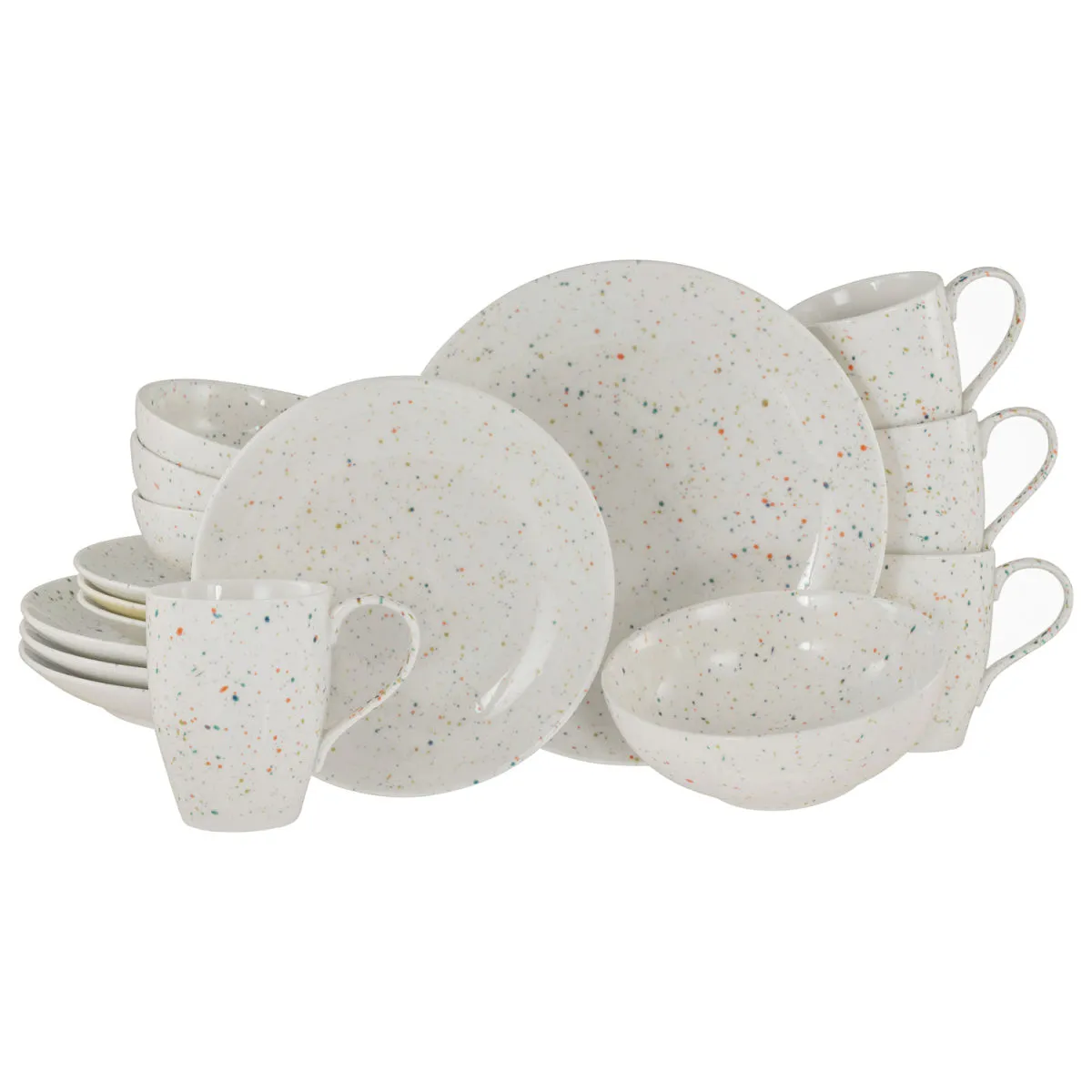 CreaTable Confetti White - Servizio da 16 pezzi; bianco - immagine 1