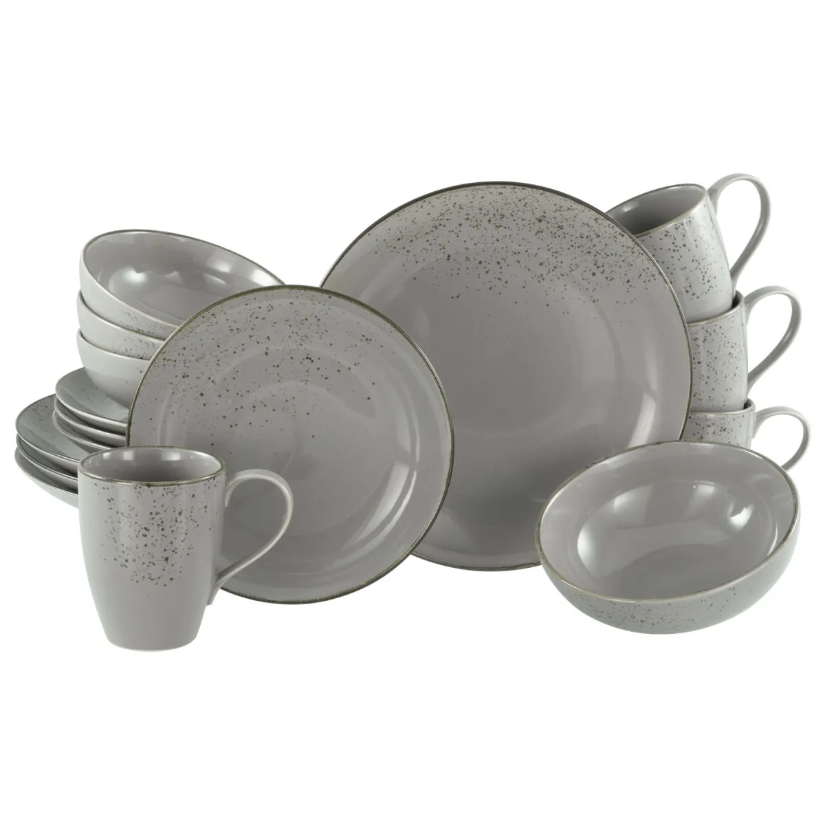 CreaTable Collezione Natura - Servizio combinato da 16 pezzi; grigio pietra - immagine 1