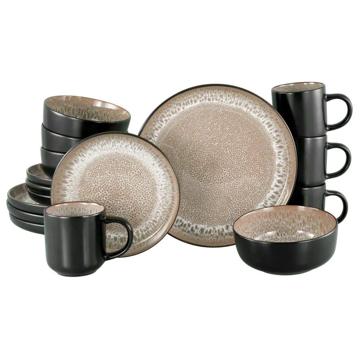 CreaTable Nordic Fjord - Servizio da 16 pezzi per la cena; beige - immagine 1