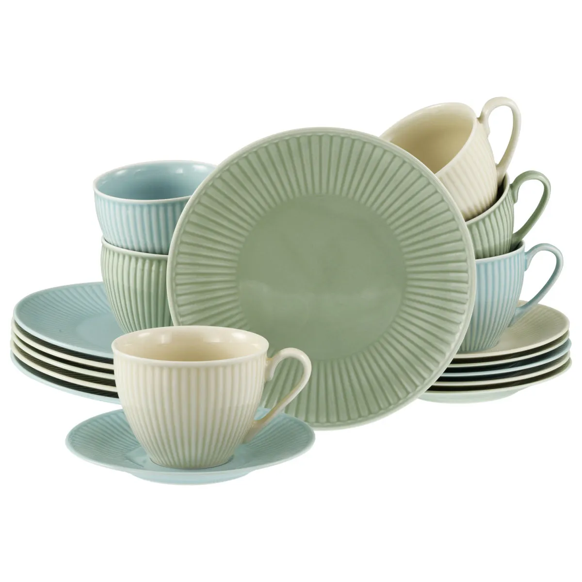 CreaTable Valencia pastello - Servizio da caffè da 18 pezzi; multicolore - immagine 1