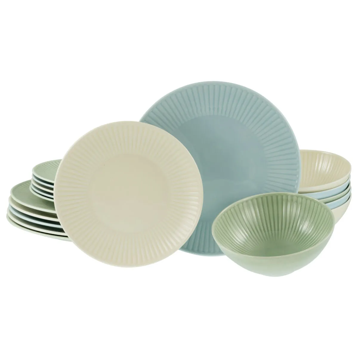 CreaTable Valencia pastello - set di piatti da 18 pezzi; multicolore - immagine 1