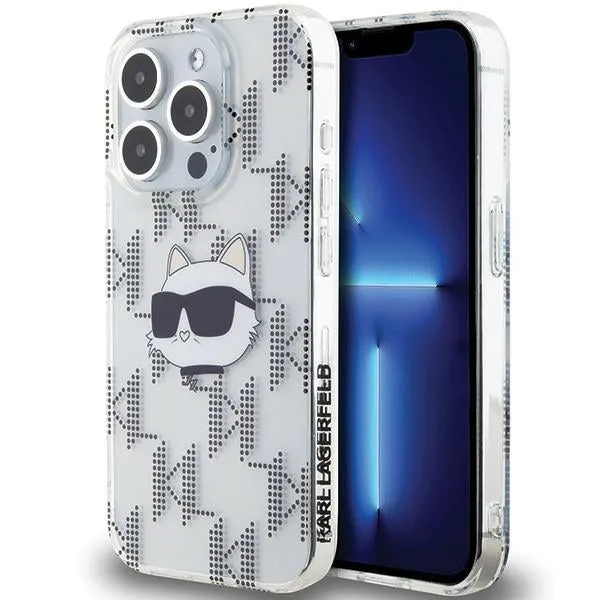 Custodia per Apple iPhone 15 Pro Max, Karl Lagerfeld, IML Electroplated Choupette Head, Trasparente - immagine 1