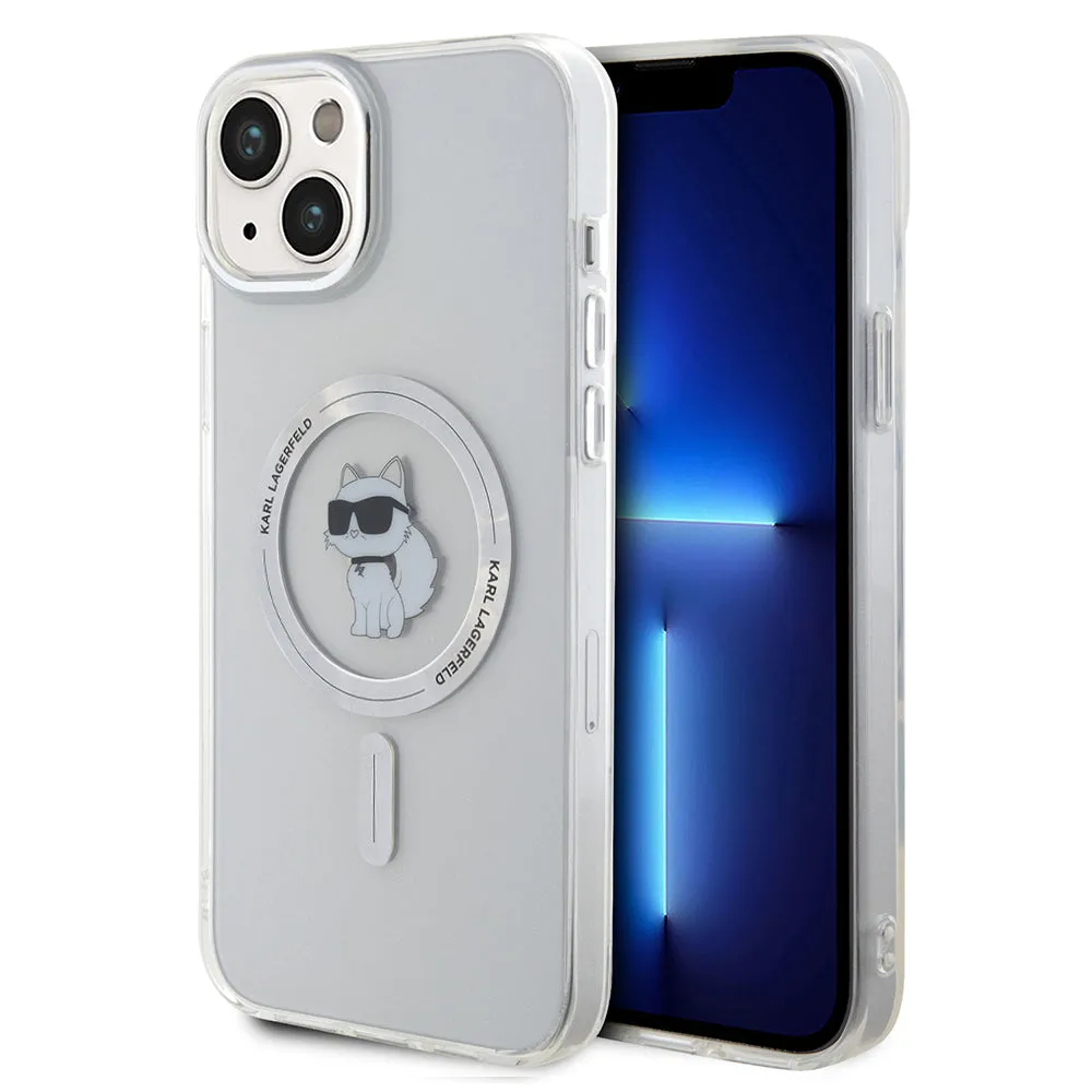 Custodia MagSafe per Apple iPhone 15 Plus / 14 Plus, Karl Lagerfeld, IML Choupette, Trasparente - immagine 1