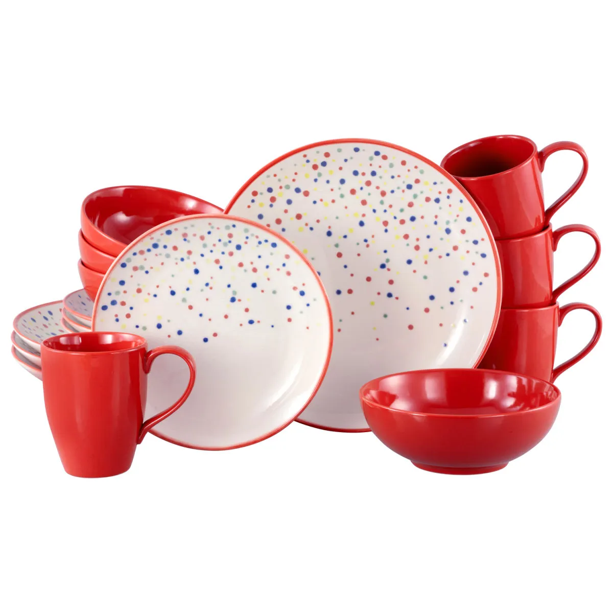 CreaTable Joy rosso - servizio combinato da 16 pezzi; multicolore - immagine 1