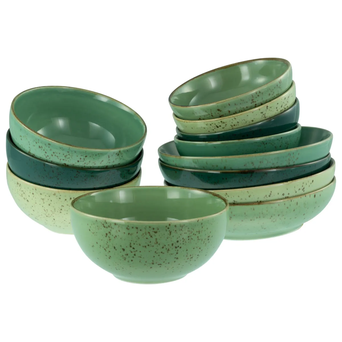 CreaTable Collezione Natura - Set di ciotole 12 pezzi; verde - immagine 1