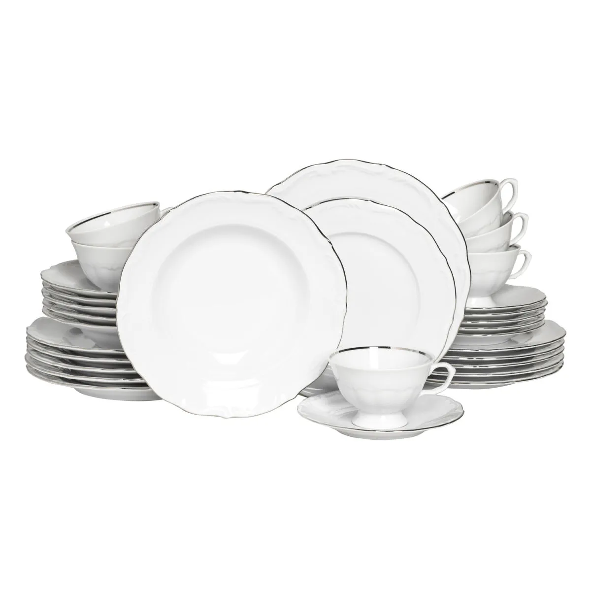 CreaTable Maria Theresia - Servizio combinato da 30 pezzi; bianco/platino - immagine 1