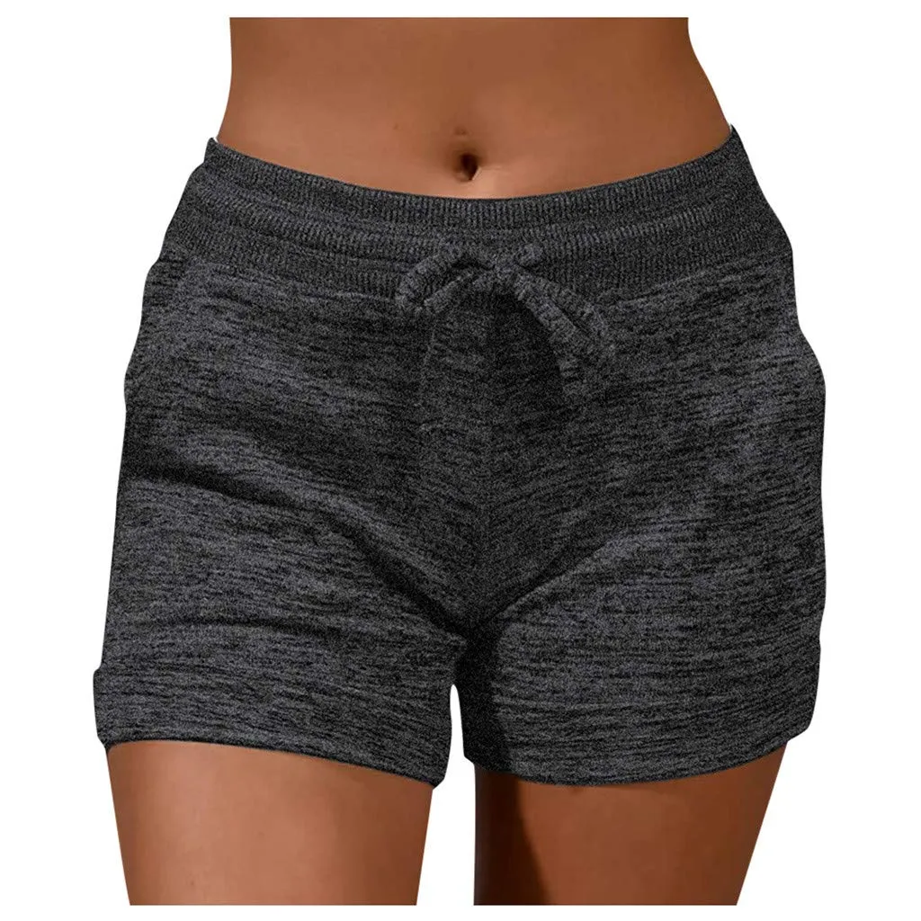 Pantaloncini sportivi da donna, comodi, con tasche, estivi, casual, con coulisse, morbidi, leggeri, atletici, palestra, allenamento, Nero , XXL - immagine 1