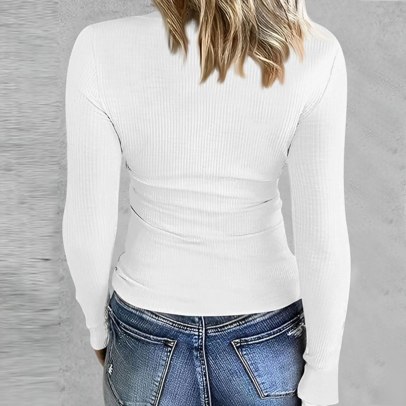 MOKBAY Maglia Nera Donna Manica Lunga Maglia Corsetto Tinta Unita Top Maniche Lunghe Basic Autunnali Elegante T-Shirt Sexy Maglie Eleganti Slim Fit Magliette Manica Lunga Donna XL - immagine 3