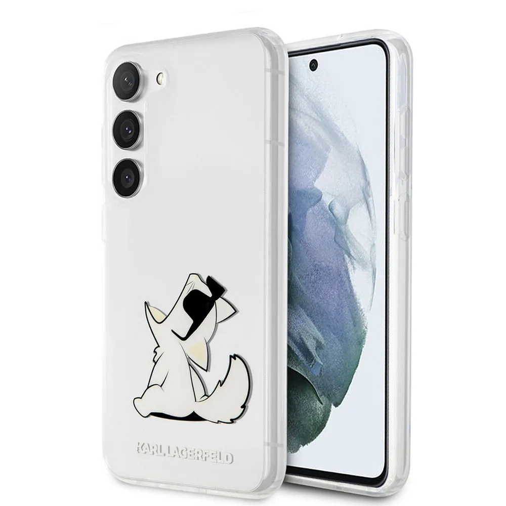 Custodia per Samsung Galaxy S23+ S916, Karl Lagerfeld, Choupette Eat, Trasparente - immagine 1