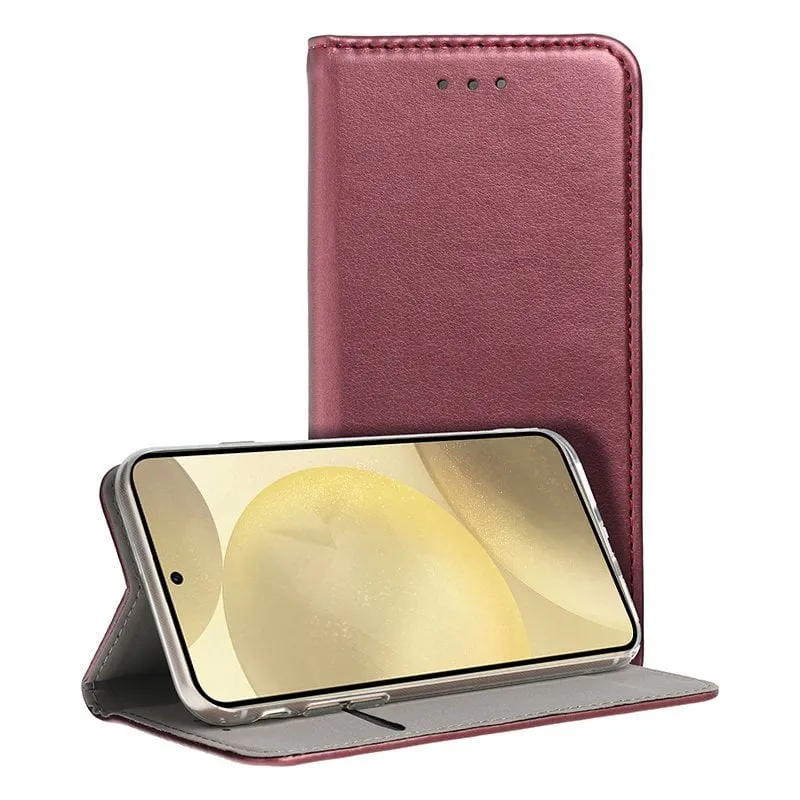 Custodia Flip Cover Borgogna Semplice e Cool per Samsung Galaxy S24 Plus / S25 Plus - immagine 1