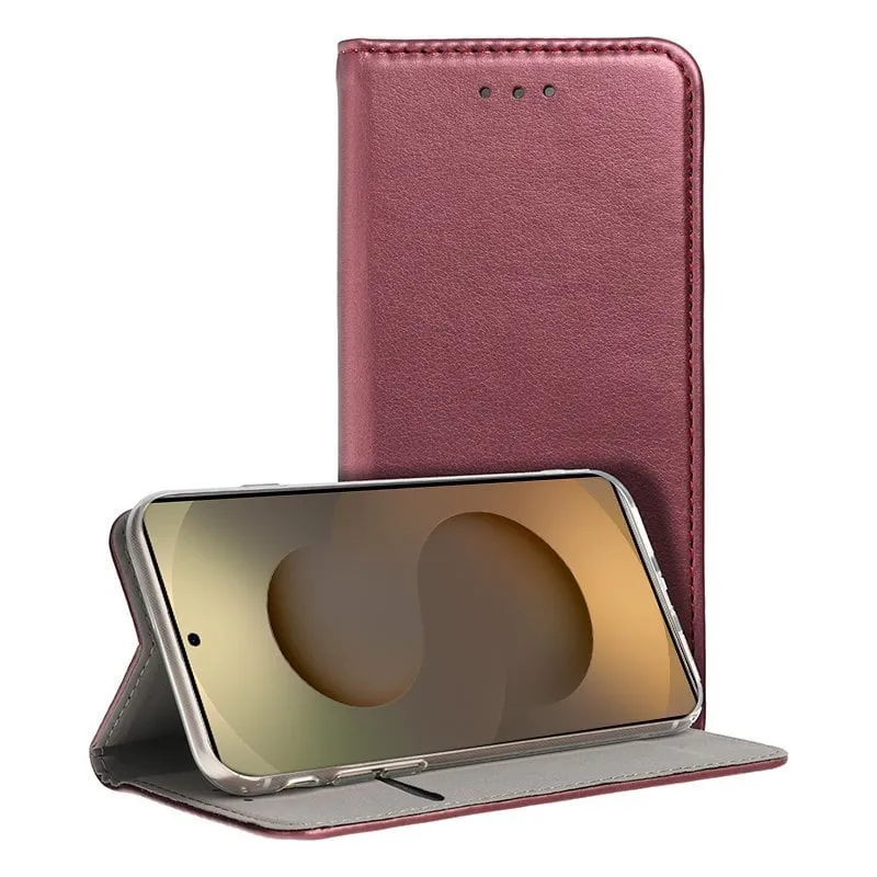 Custodia Flip Cover Borgogna Semplice e Cool per Samsung Galaxy S25 Ultra - immagine 1