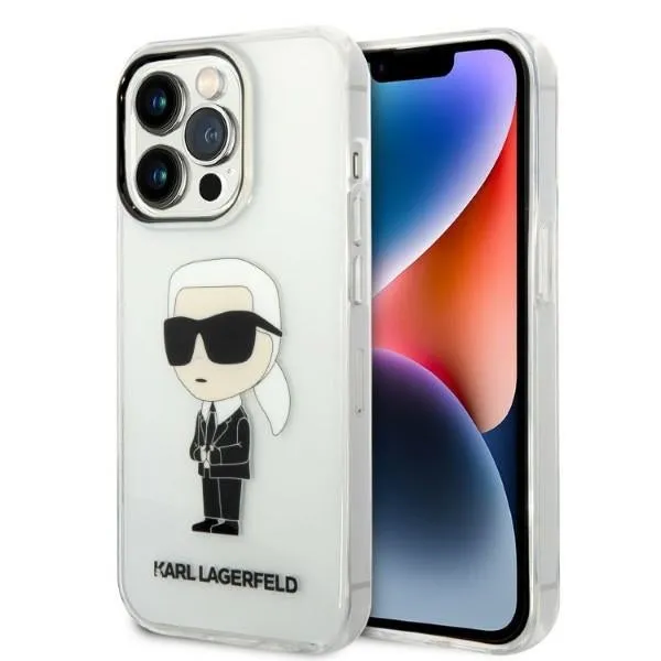 Custodia per Apple iPhone 14 Pro, Karl Lagerfeld, IML Ikonik NFT, Trasparente - immagine 1