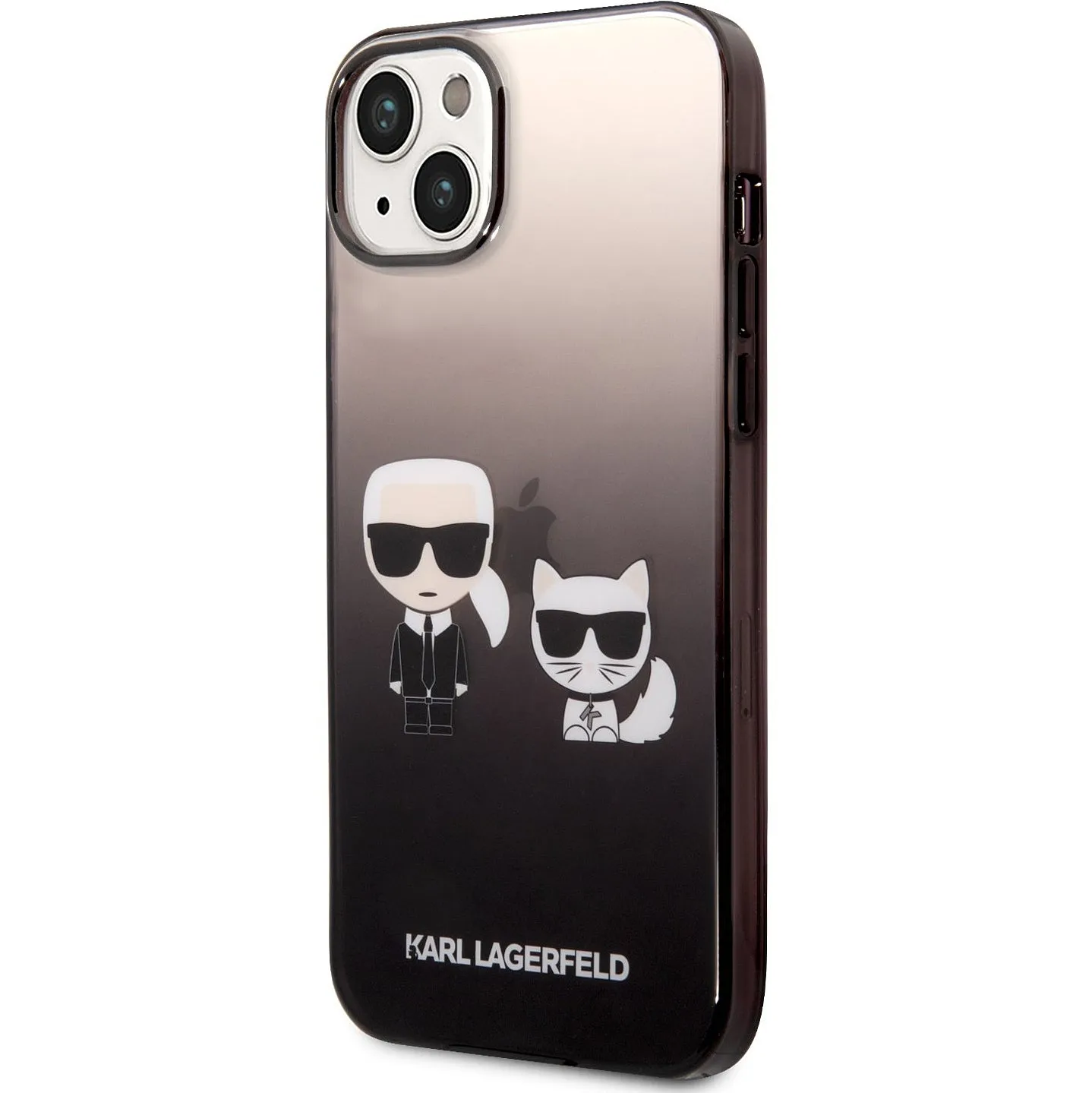 Custodia per Apple iPhone 14 Plus, Karl Lagerfeld, Gradient Karl & Choupette, Nera - immagine 1