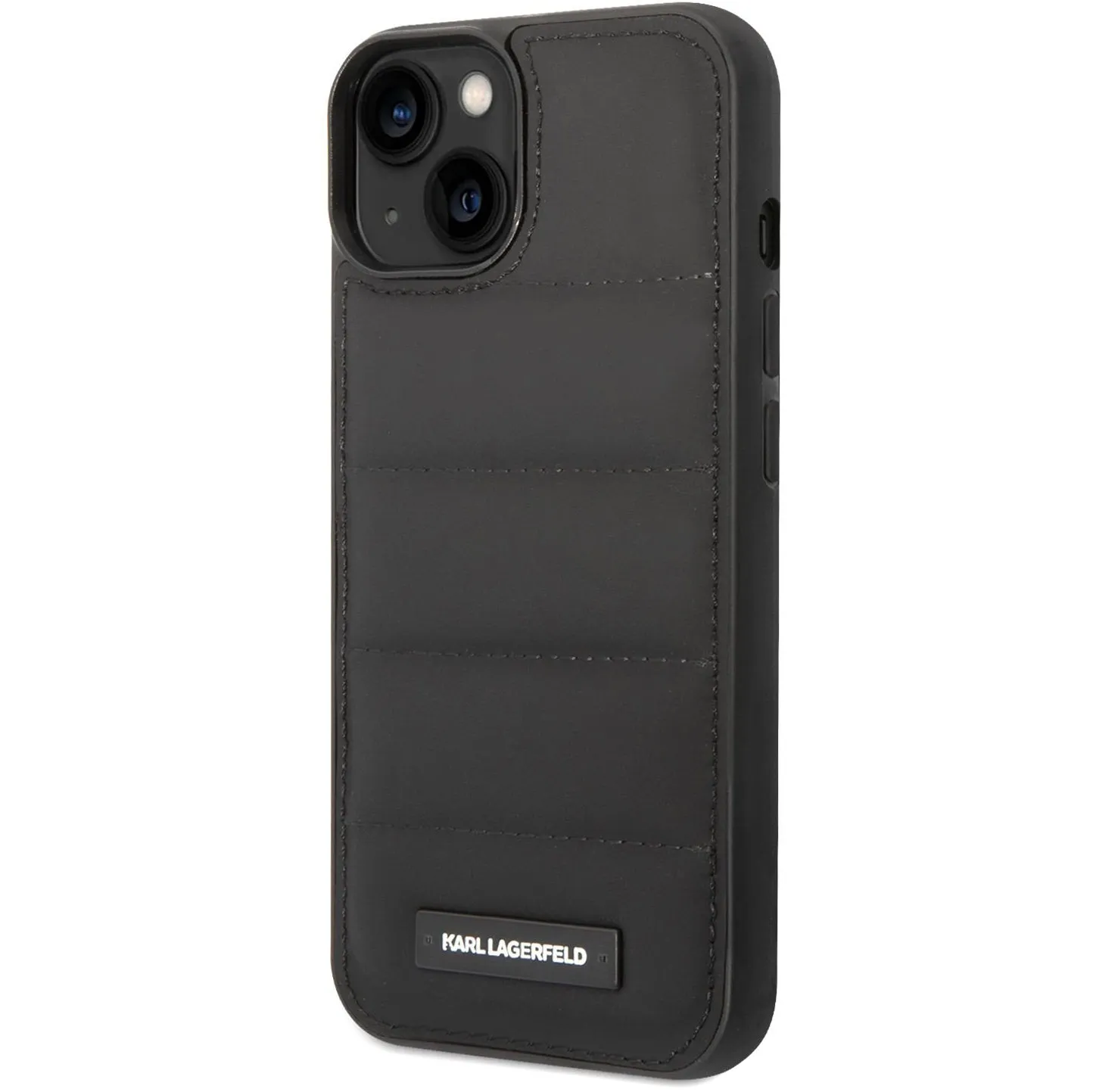 Custodia per Apple iPhone 14 Plus, Karl Lagerfeld, Quilted Puffy Metal Logo, Nera - immagine 1