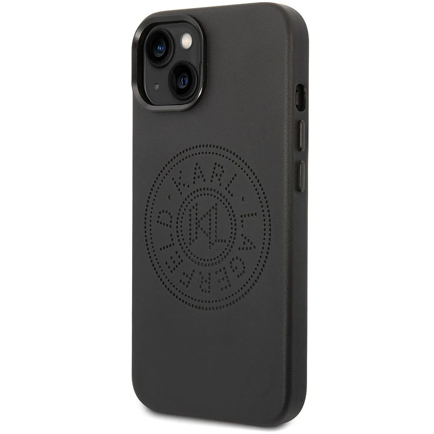 Custodia per Apple iPhone 14 Plus, Karl Lagerfeld, Logo Perforato, Nera - immagine 1