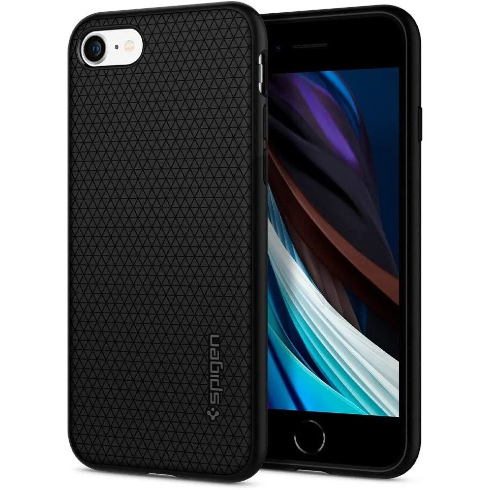 Custodia per Apple iPhone SE (2022) / SE (2020) / 8 / 7, Spigen, Liquid Air, Nera 042CS20511 - immagine 1
