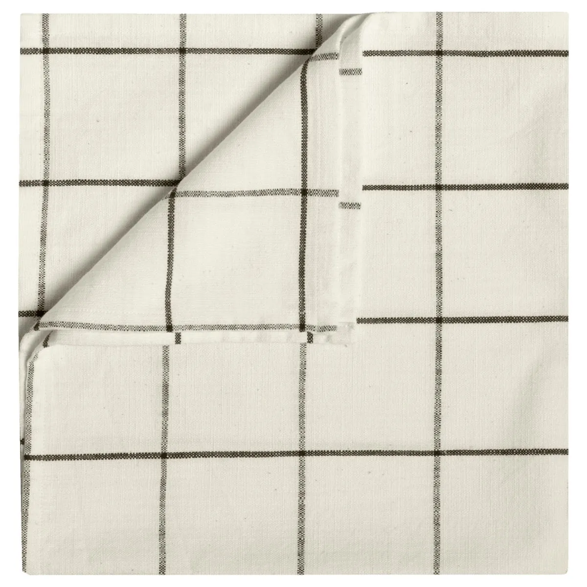 6x ERWIN M. Tovagliolo Skan quadretti grandi; 50x50 cm (LxL); bianco crema/antracite; 6 pz. / Pacco - immagine 1