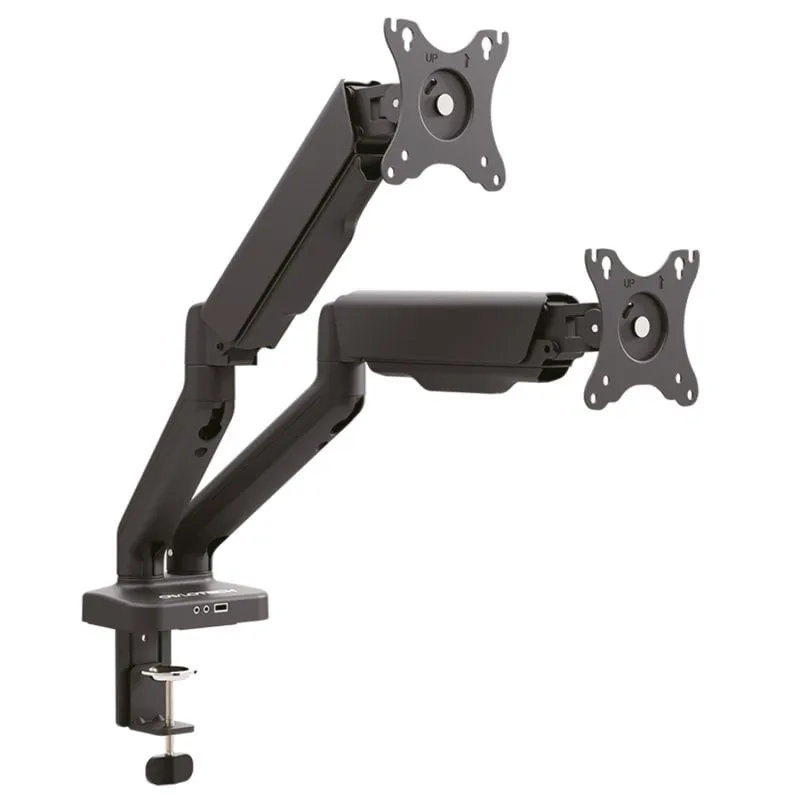 Supporto Hub USB Owlotech per 2 monitor 17-32" VESA 75x75/100x100 Peso massimo 9 kg Nero - immagine 1