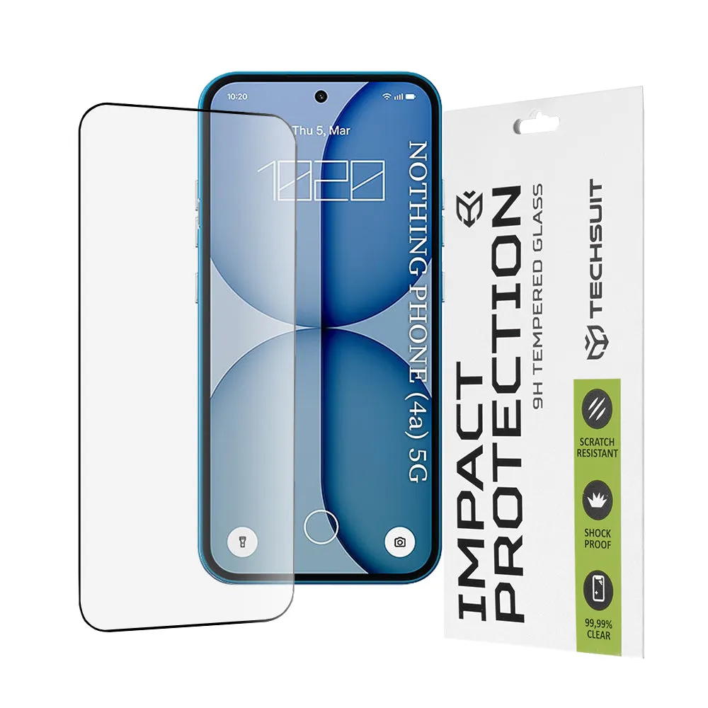 Pellicola protettiva Techsuit per Nothing Phone (4a), Vetro Temperato, Full Glue, 111D, Nera - immagine 1