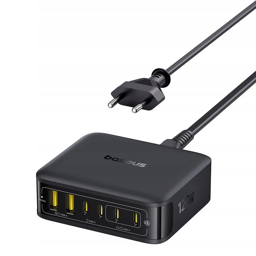 Caricabatterie Stazione Baseus EnerFill FH21, 120W, 3.25A, 2 x USB-A - 4 x USB-C, Nero E0120T00 - immagine 1