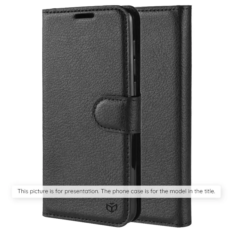 Custodia per Xiaomi Poco X8 Pro, Techsuit, Leather Folio, Nera - immagine 1