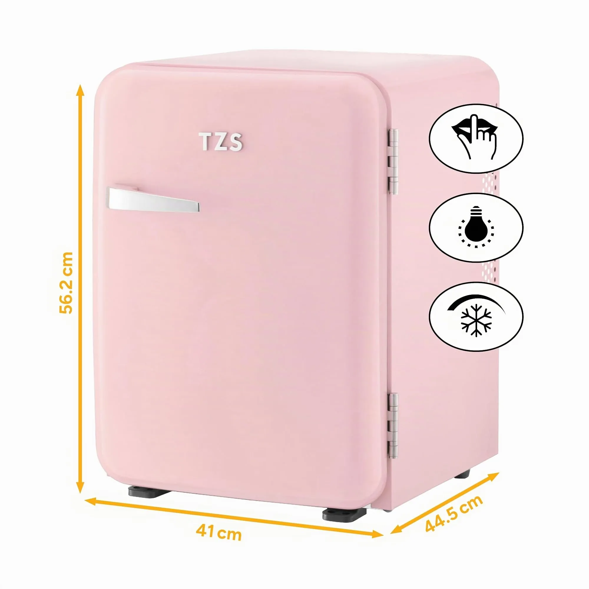 TZS First Austria Mini Frigo Retro 40L - Silenzioso 22dB - Senza Compressore per Camera e Ufficio - Rosa - Frigorifero per Bevande - Design Vintage - immagine 2
