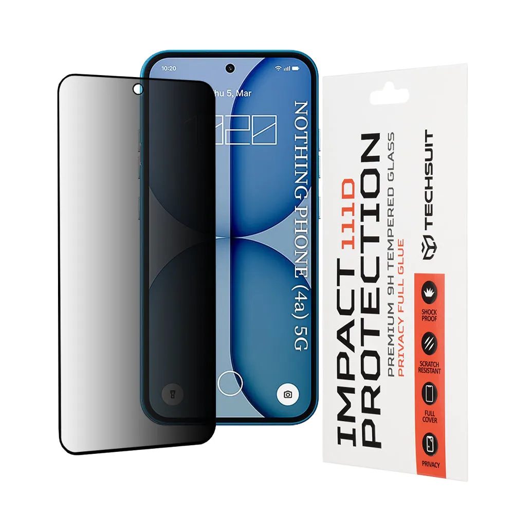 Pellicola Protettiva Schermo Privacy Techsuit per Nothing Phone (4a), Vetro Temperato, Full Glue, 111D - immagine 1