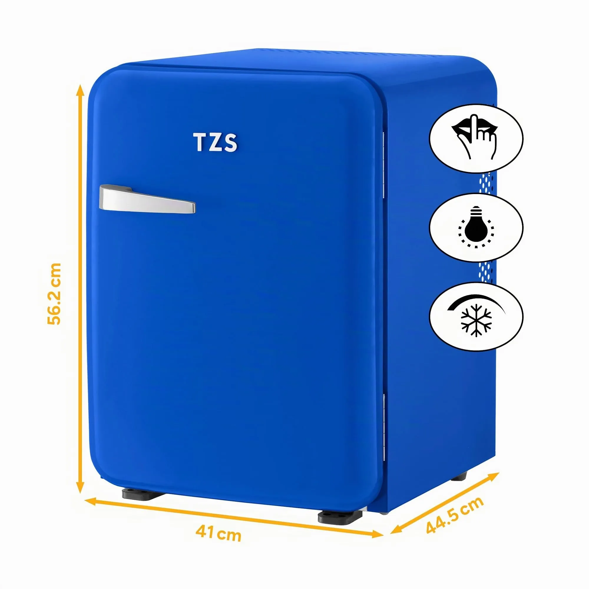 TZS First Austria - Mini Frigo Retro 40L - Silenzioso 22dB - Senza Compressore per Camera e Ufficio - Blu scuro - Frigorifero per Bevande - Design Vintage - immagine 2