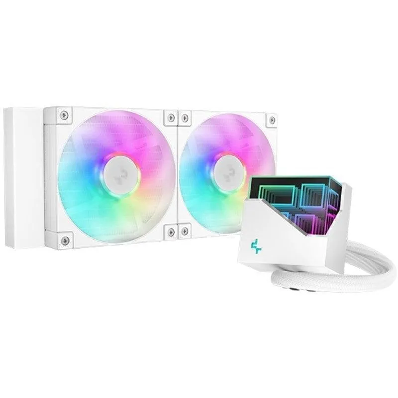 Refrigerazione Liquida Deepcool LT240 White ARGB 240mm 2 Ventole - immagine 1