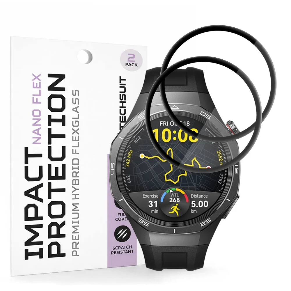 Pellicola Protettiva Techsuit Nano Flex per Huawei Watch GT 5 Pro 46mm, Set 2 pezzi, Plastica, Nera - immagine 1