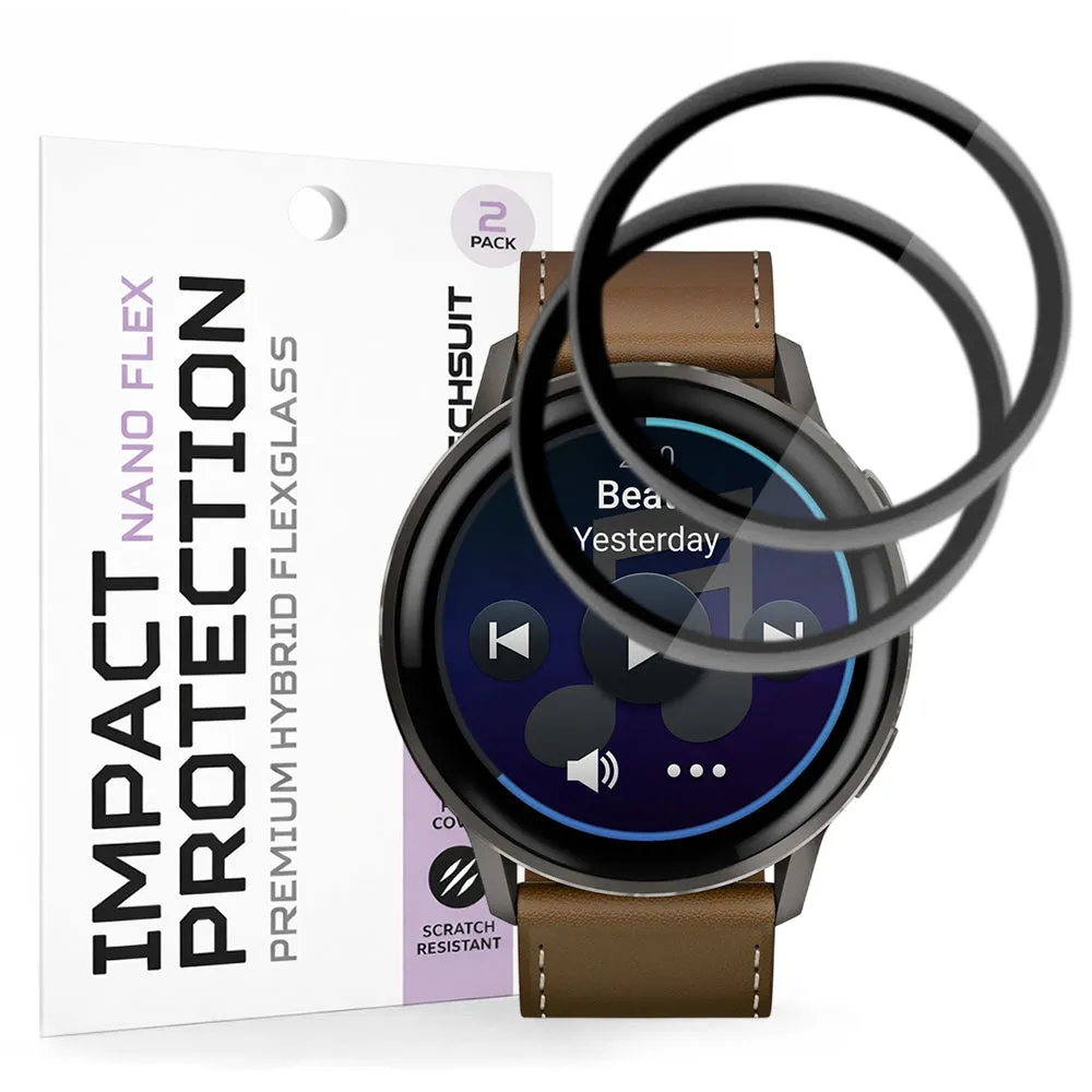 Pellicola Protettiva Techsuit Nano Flex per Garmin Venu 4 45mm, Set 2 pezzi, Plastica, Nera - immagine 1