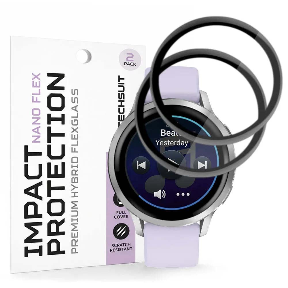 Pellicola Protettiva Techsuit Nano Flex per Garmin Venu 4 41mm, Set 2 pezzi, Plastica, Nera - immagine 1