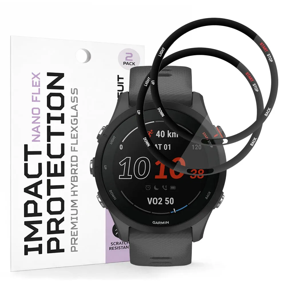Pellicola Protettiva Techsuit Nano Flex per Garmin Forerunner 255 Music / 255, Set 2 pezzi, Plastica, Nera - immagine 1