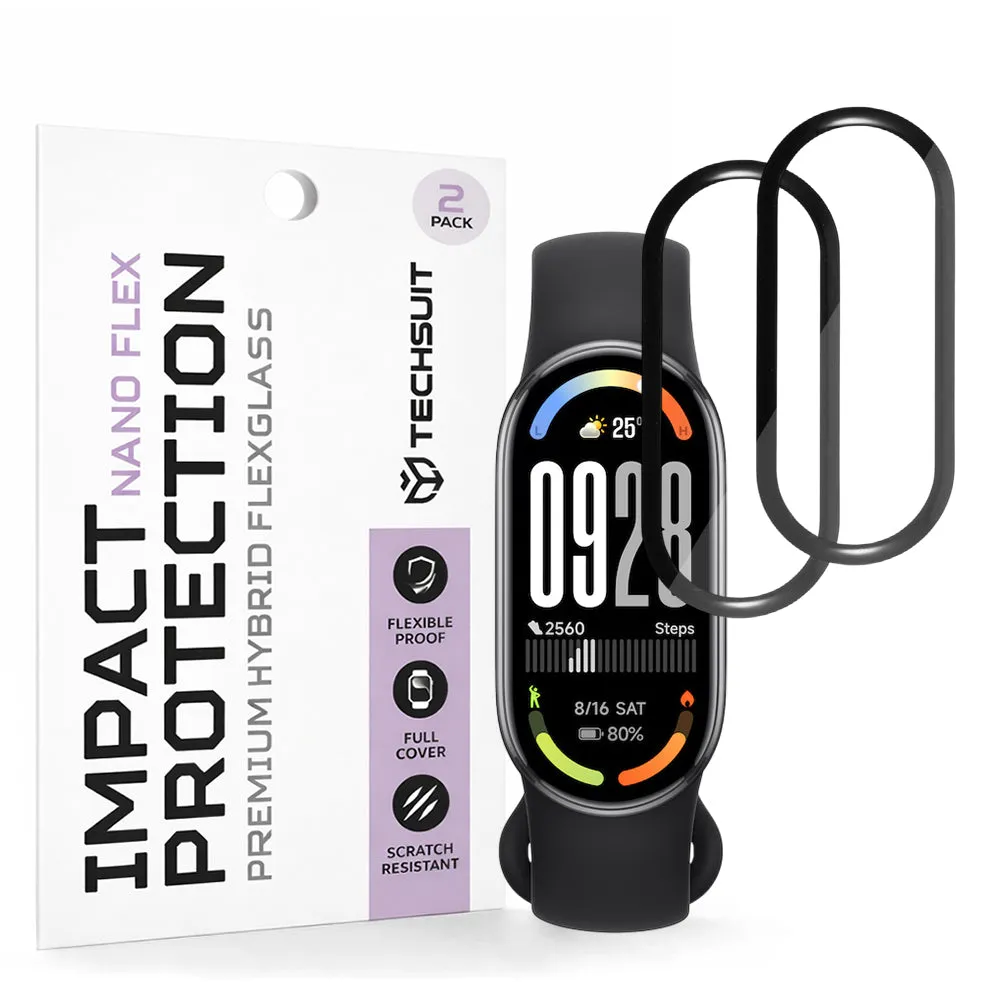 Pellicola Protettiva Techsuit Nano Flex per Xiaomi Smart Band 10, Set 2 pezzi, Plastica, Nera - immagine 1