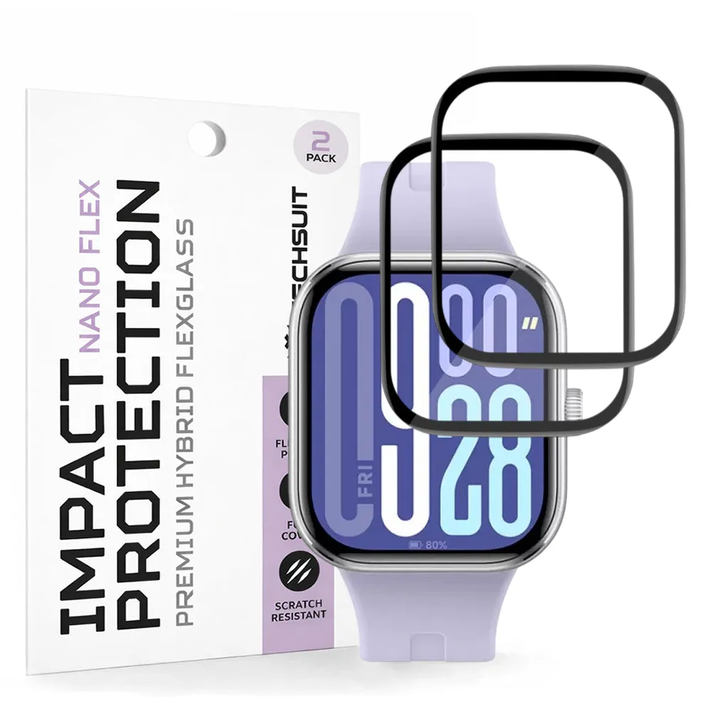 Pellicola Protettiva Techsuit Nano Flex per Xiaomi Redmi Watch 5, Set 2 pezzi, Plastica, Nera - immagine 1