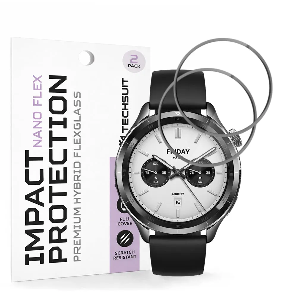 Pellicola Protettiva Techsuit Nano Flex per Xiaomi Watch S4, Set 2 pezzi, Plastica, Nera - immagine 1