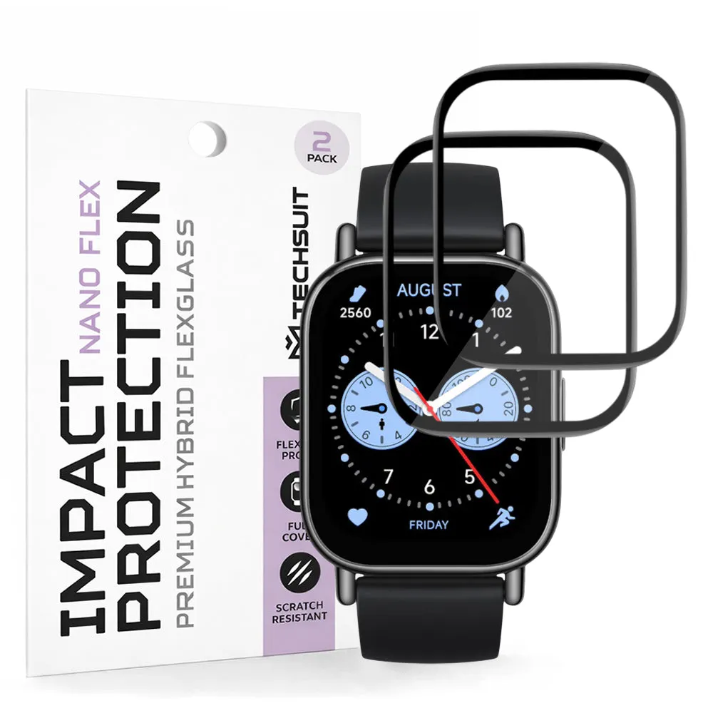Pellicola Protettiva Techsuit Nano Flex per Xiaomi Redmi Watch 5 Lite, Set 2 pezzi, Plastica, Nera - immagine 1