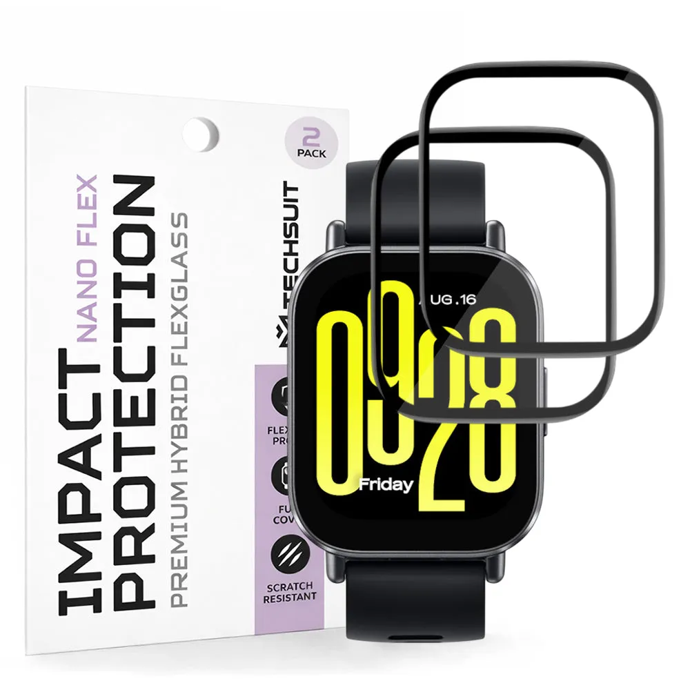 Pellicola Protettiva Techsuit Nano Flex per Xiaomi Redmi Watch 5 Active, Set 2 pezzi, Plastica, Nera - immagine 1