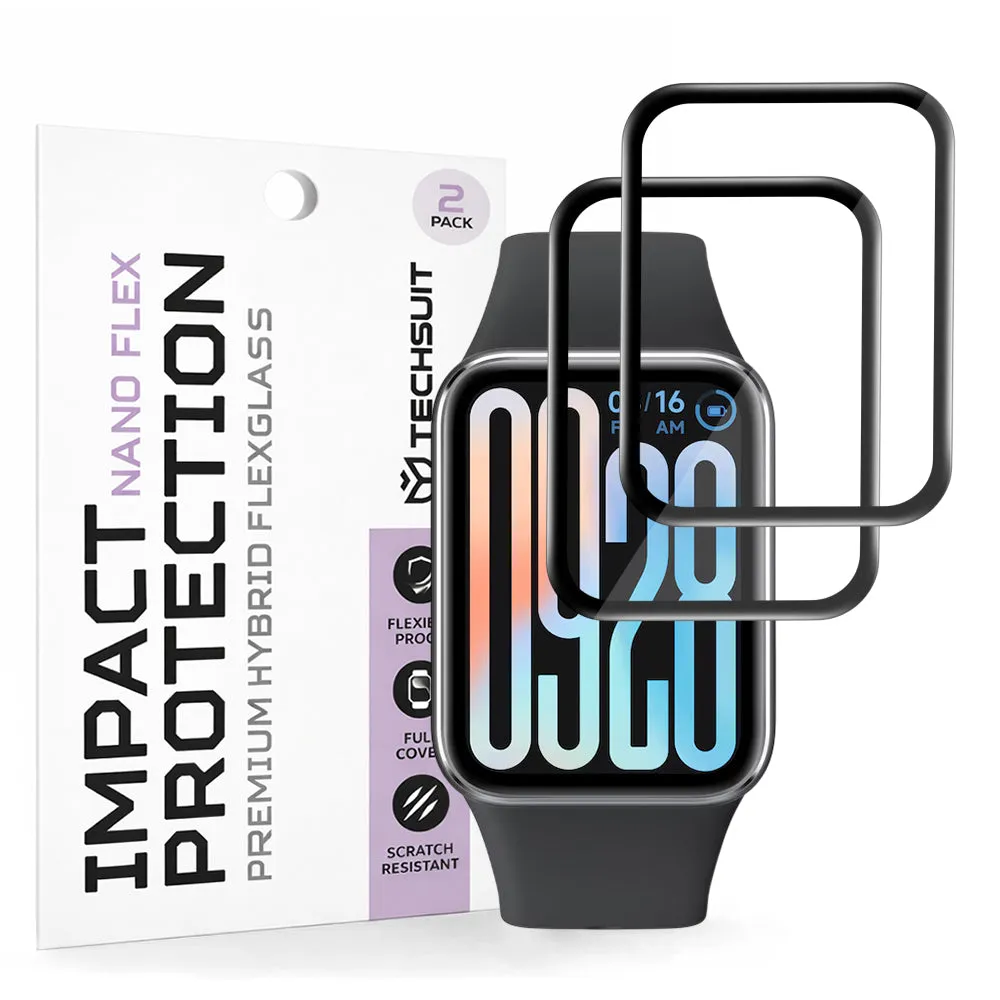 Pellicola Protettiva Techsuit Nano Flex per Xiaomi Smart Band 9 Pro, Set 2 pezzi, Plastica, Nera - immagine 1