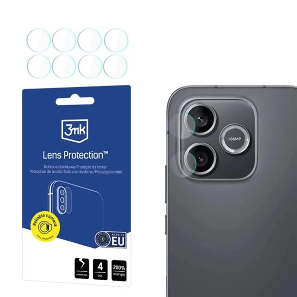 Pellicola Protettiva Posteriore per Fotocamera 3MK Protection per Honor 600 Lite, Vetro Temperato, Set 4 pezzi, Trasparente - immagine 1